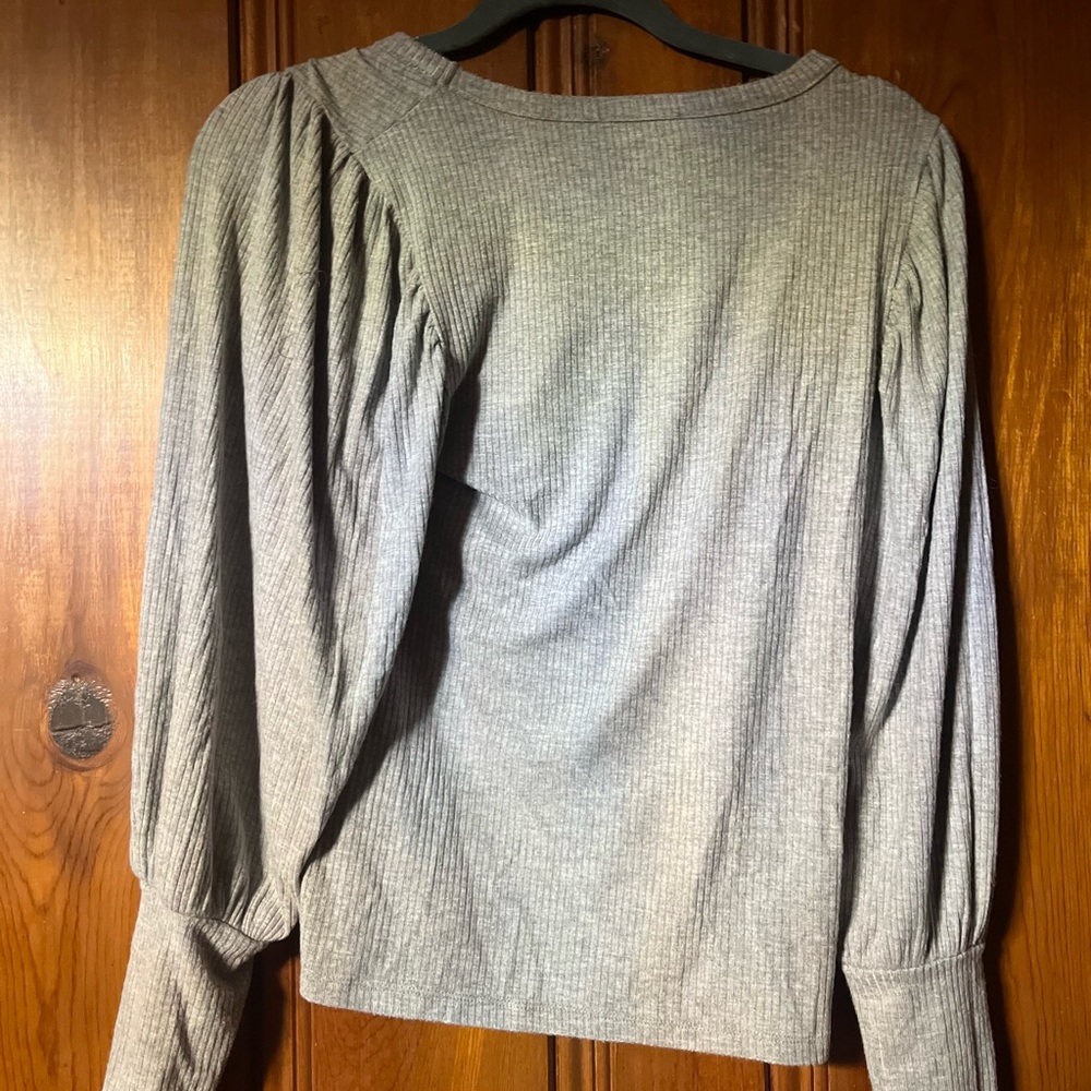 For The Republic Gray Long Sleeve Top